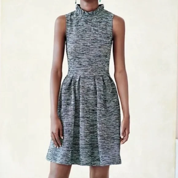 Ganni | Dresses | Ganni Blue Ruffle Neck Knit Sleeveless Dress Petite  Anthropologie | Poshmark